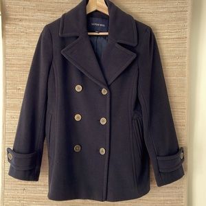 Lands End Navy Wool Peacoat 8P